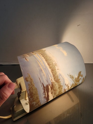 Vintage 1950s Helmscene Lamp Lake & Mountain Scene Wall Sconce Light Euc - Picture 8 of 11