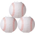 3 Pcs Paper Lantern Decorative Baseball Themed Party Decorations