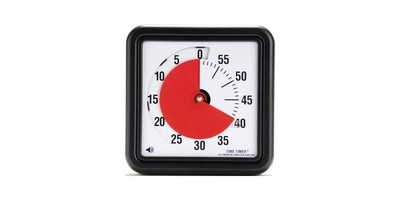TIME TIMER Stoppuhr 18 x 18 cm (B x H) mit Signalton Batterie schwarz