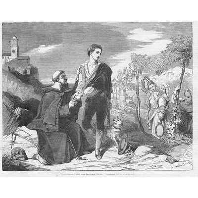 THOMAS UWINS Der dornige und blumige Weg - antiker Druck 1853