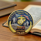 Gold Tone USA 250th Anniversary USMC Commemorative Marine Corps Coins 1775-2025