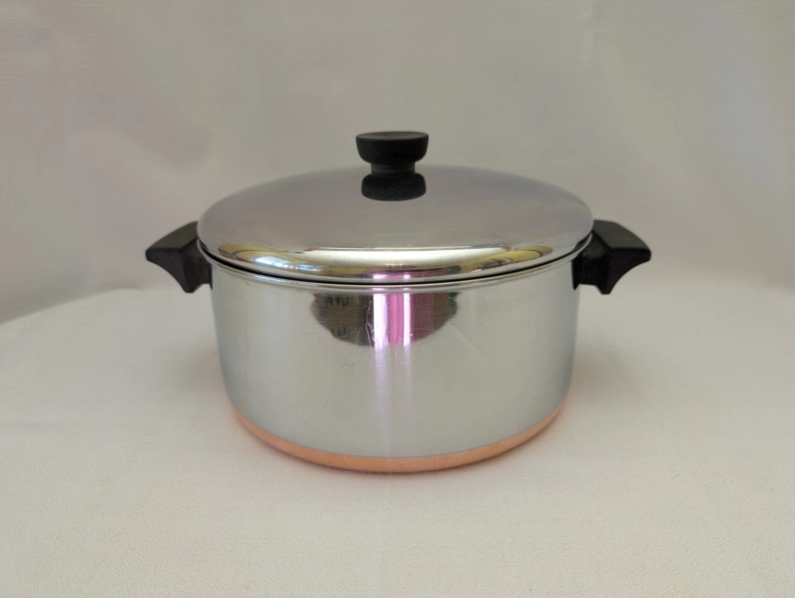 Revere Ware 1801 4 1/2 Qt-941 Copper Bottom /Lid Clinton IL USA