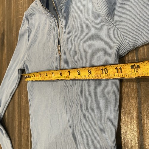 tna blue 1/4 zip ribbed blue 2XS Top (178) - Picture 6 of 6