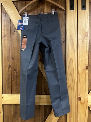 NWT Boys Dickies Gray Pants Flat Front Classic Fit Straight Leg 12 Regular - Picture 7 of 10