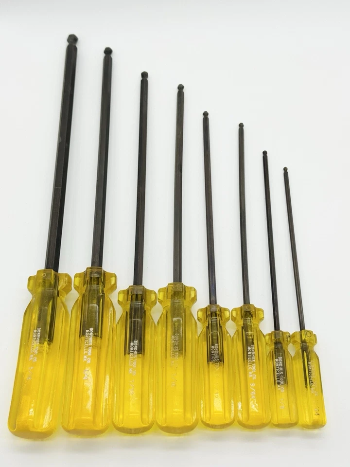 Bondhus 7/64 in 5/32 in 3/16 in Ball End Hex Screwdriver Set 8pcs Made in USA K3 - Image 2 of 4