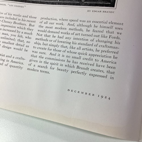 Französische Eisenarbeit Edgar Brandt Kunstdruck Artikel 1924 Original Selten Antik - Bild 12 von 13