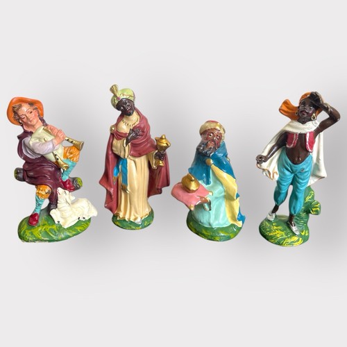 FONTANINI Scale Paper Mache Composite Nativity SET OF 18 Vintage Made In Italy - Picture 6 of 24