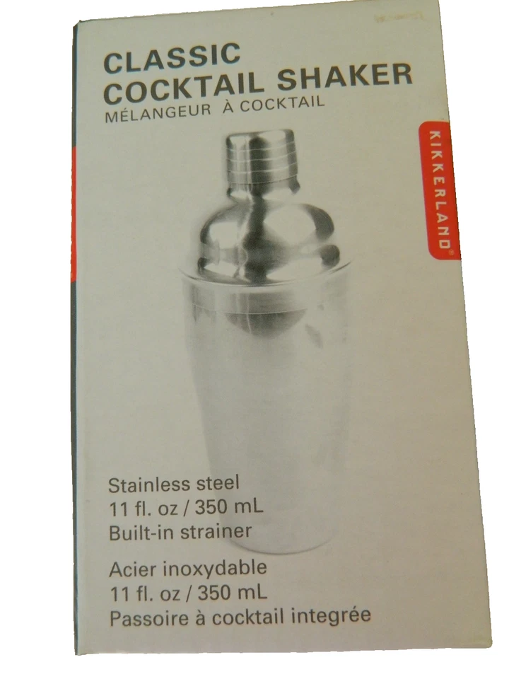 批量 2 件 经典鸡尾酒摇椅 大/小不锈钢 全新 全新带盒 Kikkerland — 第 4/4 张图片