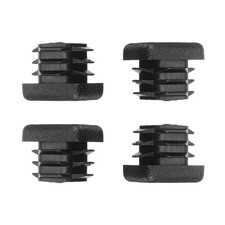 3/4 Inch Plastic Tubing End Caps, 4 Pcs Square Hole Plug Insert, Black