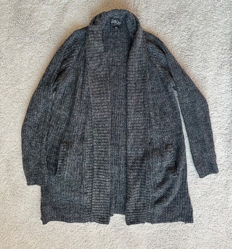 Cardigan donna Barefoot Dreams grande grigio cozychic leggero Montecito linea lunga - Foto 9 di 13