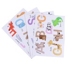 4Pcs Watercolor Animal Alphabet Wall Stickers for Kindergarten