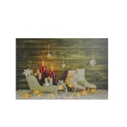 Northlight Small LED Candles Ice Skates Sleigh Christmas Canvas Wall Art 12"