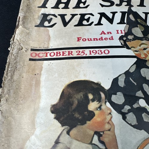 Vintage Saturday Evening Post Halloween Edition 1930 Newspaper - Foto 2 di 2