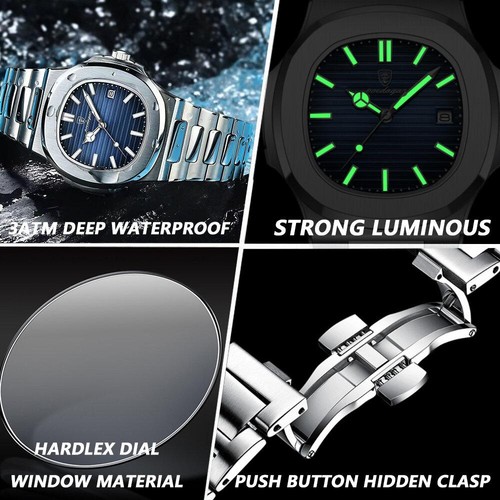 Klassische Business Herrenuhr Wasserdicht Leuchtend Datum Quarzuhr Mode - Bild 3 von 10