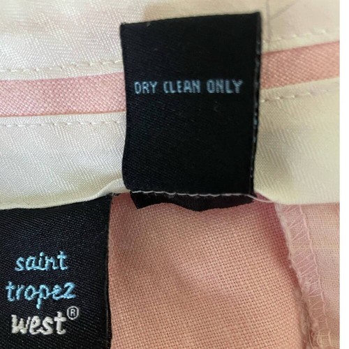 Saint Tropez West Women 16 Pink Linen Crop Pants Palm Tree Print Beachy Coastal - Picture 7 of 8