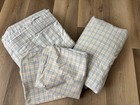 Ralph Lauren King Sheets Plaid Blue & Yellow Fitted/flat with 2 Pillow Cases
