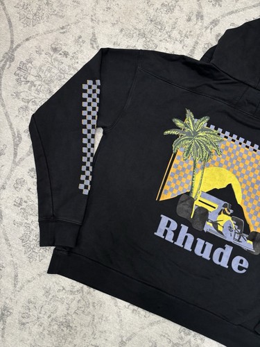Sz XL Rhude Moonlight Tropics Hoodie Black - Picture 9 of 11