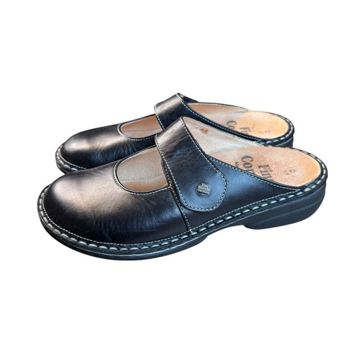 Finn Comfort Black Stanford Leather Mary Jane Mules Slip On 37 US 7 - Picture 3 of 9