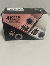 4K Digital Camera, 64.0 Mega Pixel Kids Digital Point and Shoot Camera White