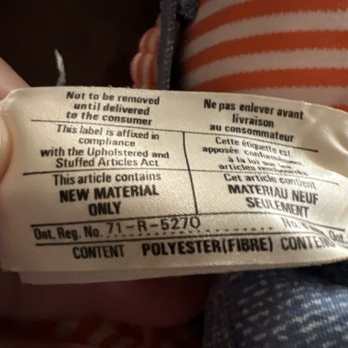 1983 Cabbage Patch Kids Doll Koosas Orange Striped Cat Xavier Roberts Overalls - Picture 10 of 10