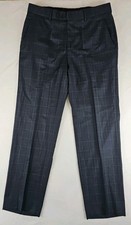Brooks Brothers Milano Mens Dress Pants 33X30 Plaid Window Pane Black 100 Wool