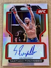Santiago Ponzinibbio 2022 Panini Prizm UFC Auto Signatures Silver MMA SG-SPZ