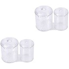  2 stücke Klarer Acrylgläser Baumwolle Swab Organizer Comestic Halter