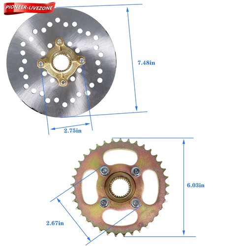 Kit de eje trasero vivo Go Kart sin usar conjunto de frenos piñón y buje buje triciclo de deriva - Imagen 4 de 11