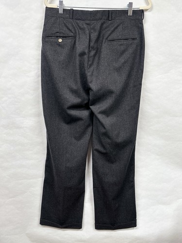 Vintage Lands End Wollhose 33 x 30 grau Anzughose für Herren hergestellt in den USA - Bild 16 von 16