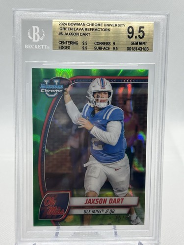 2024 Bowman University Chrome Jaxson Dart #6 Green Lava Refractor /99 (RC)