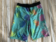 Hurley Boys Pull-On Colorful Tropical Print Swim Trunks Size 14/16