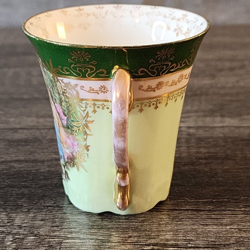 Antique Victoria Austria Porcelain Teacup & Saucer Set Floral Garden Gold Trim - Picture 9 of 19