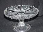 Flattened Diamond and Prism Pressed Glass Cake stand. (My name) Origin European  — photo 3