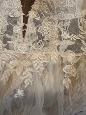 Davids Bridal Wedding Dress Lace, Ivystone color, size 10, unworn