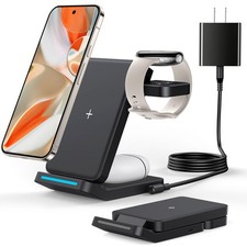 3 in 1 Foldable Wireless Charger Stand for Google Pixel  Pixel Buds, Black
