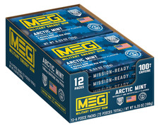 MEG Military Energy Gum - Arctic Mint Energy Caffeine Gum  100Mg Caffeine per