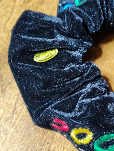 Neu Big Millennium 2000 Scrunchies Haargummi schwarz weich dehnbar Samt - Bild 4 von 4