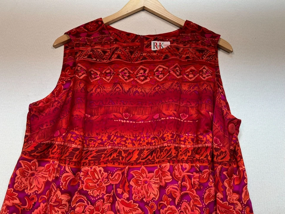 R & K Originals женщин богемное макси платье без рукавов размер 18 Вт красный цветочный молнии назад - Изображение 4 из 4