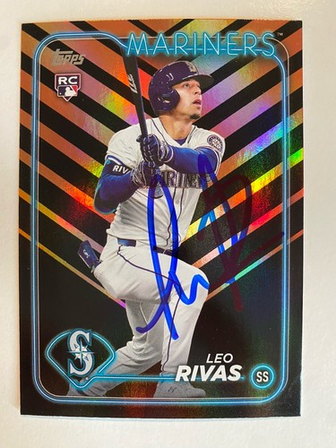 MARINERS - LEO RIVAS AUTOGRAPH 2024 TOPPS UPDATE HOLIDAY #US279 TRADING CARD