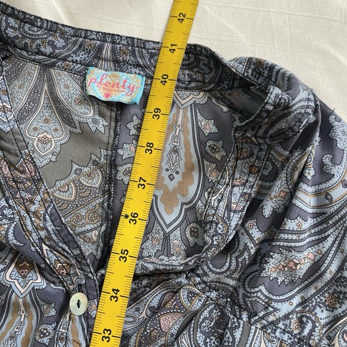 Plenty by Tracy Reese Gray Paisley 100% Silk Dress Est. Size M/L Lagenlook Boho - Picture 3 of 14