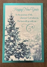 Happy New Year WITH TRACKING God’s Blessings 5.5”x8” Religious Greeting Card