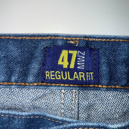 Wrangler 47MWZ Regular Fit Jeans Herren 36x30 Blau Denim Cowboy Schnitt Western Arbeit - Bild 7 von 13