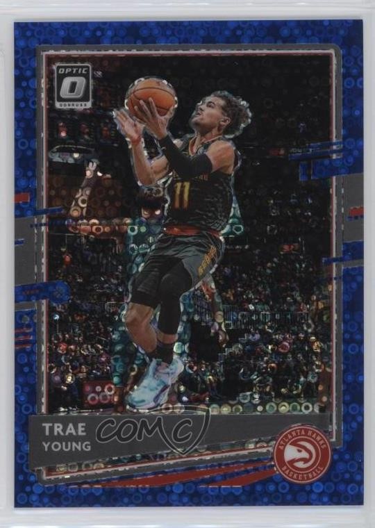 2020-21 Panini Donruss Optic Fast Break Blue Prizm 17/50 Trae Young #2 1l2