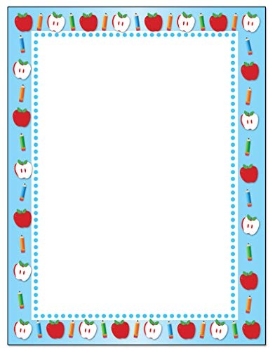 Teacher Border Stationery - 8.5 x 11 - 60 Letterhead Sheets for the Classroom -