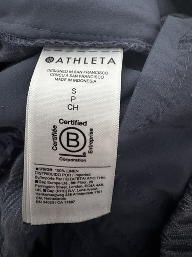 Pantalones al Tobillo Athleta Retreat de Lino Ligeros de tiro alto Lluvia Azul Violeta S - Imagen 13 de 16