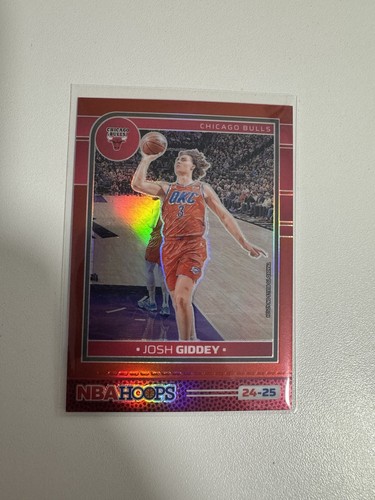 2024-25 Panini NBA Hoops Josh Giddey Premium Red Prizm 33/99 Chicago Bulls