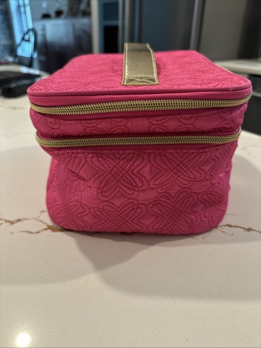 LILLY PULITZER BORSA COSMETICA trapuntata rosa brillante borsa trucco ottime condizioni - Foto 7 di 12
