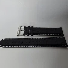 Swiss Legend Leather Watch Strap Band Black 22mm