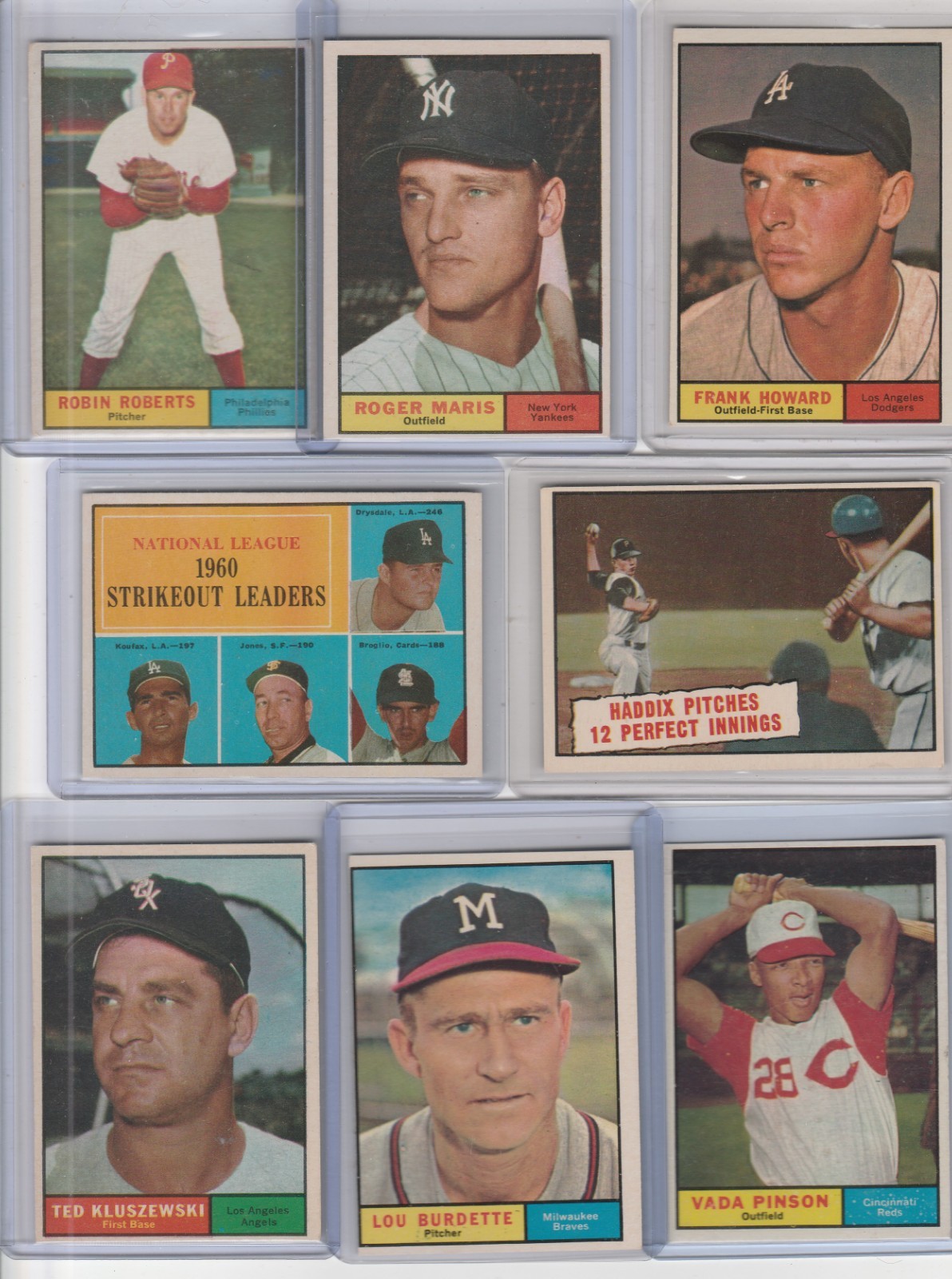 1961 TOPPS BASEBALL SET/LOT (137 CARDS) ROGER MARIS (29 STARS EXMT-EX $99.99 SB