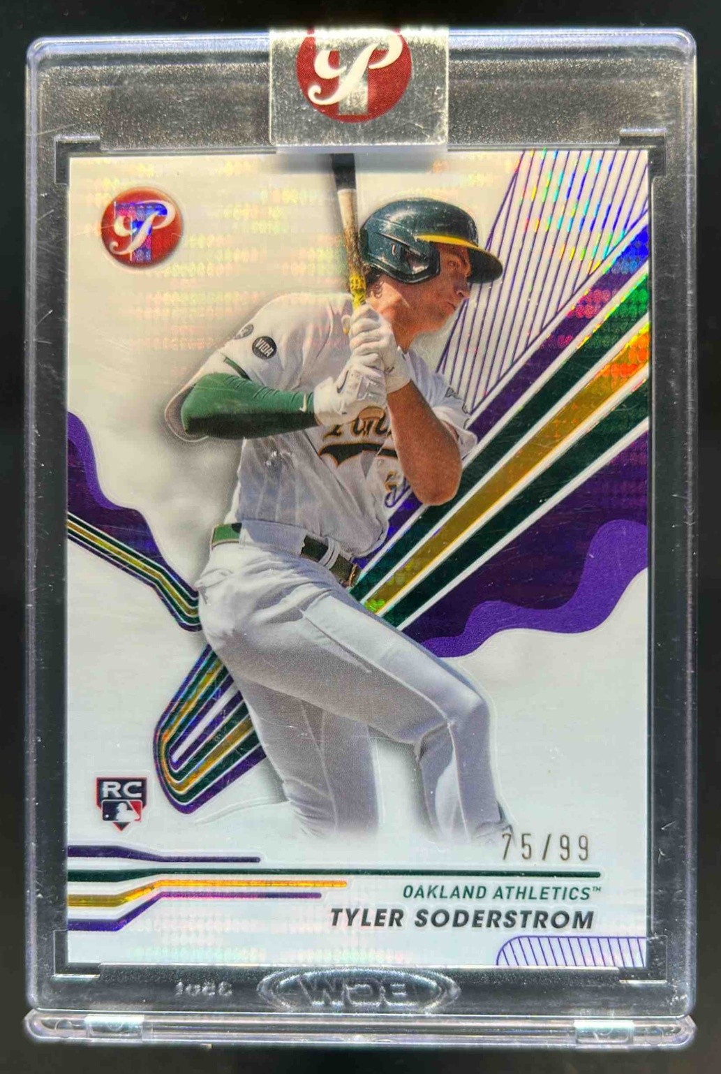 2024 Topps Pristine Tyler Soderstrom RC Purple Refractor Rookie #75/99 Athletics